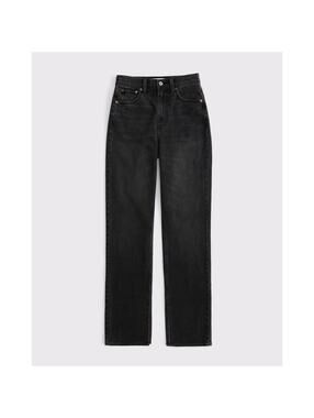 Abercrombie & Fitch The 90s Straight Ultra High Rise Washed Black Jeans